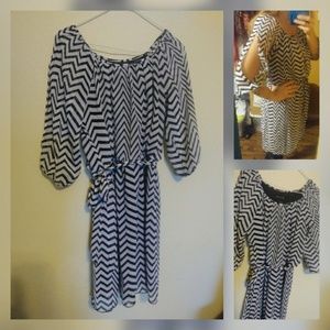 Cute Black and white chevron size 8 dress